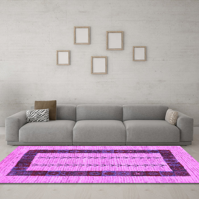 Machine Washable Solid Purple Modern Area Rugs in a Living Room, wshcon2848pur