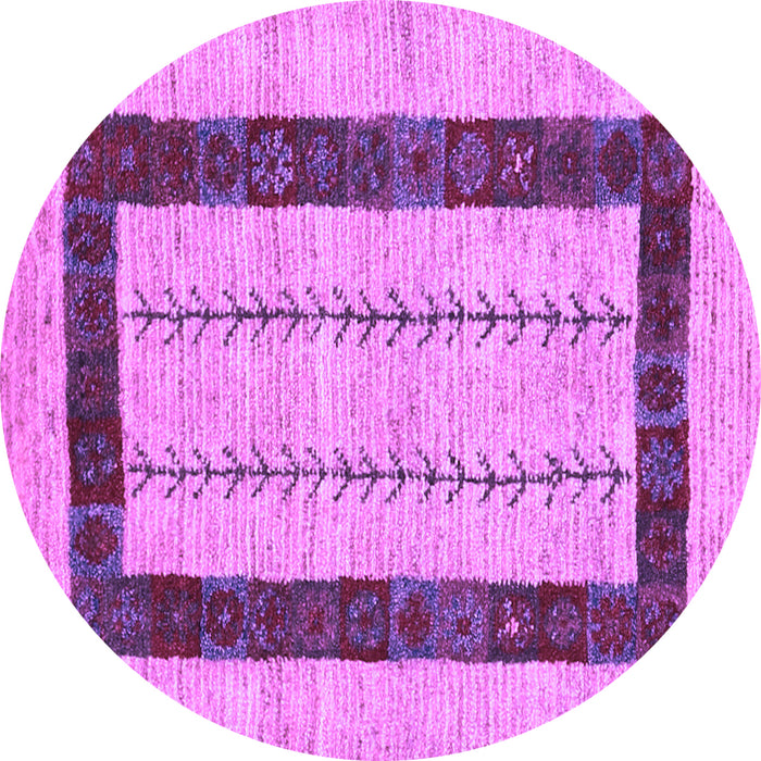Round Machine Washable Solid Purple Modern Area Rugs, wshcon2848pur