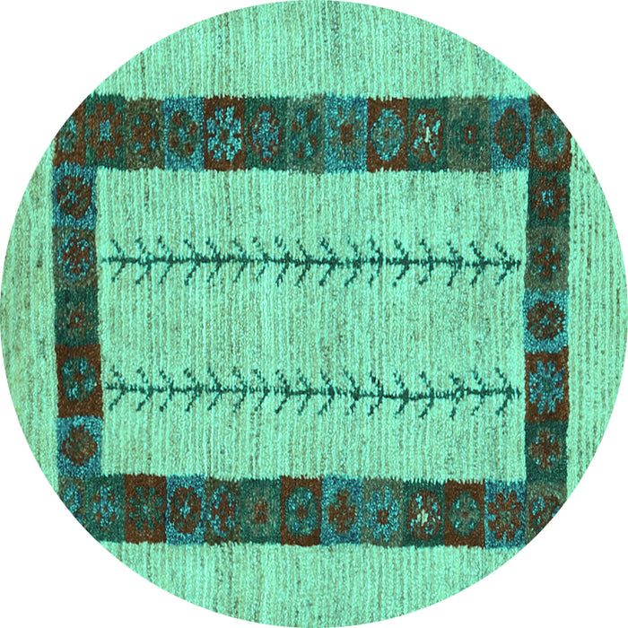 Round Solid Turquoise Modern Rug, con2848turq