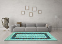 Machine Washable Solid Light Blue Modern Rug, wshcon2848lblu