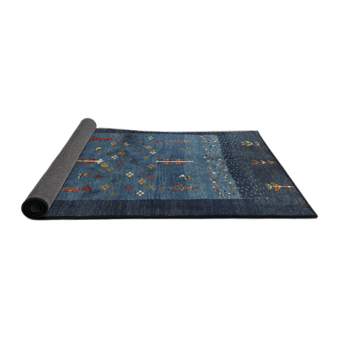 Thickness of Contemporary Azure Blue Modern Rug, con2849