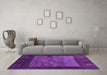 Machine Washable Abstract Pink Contemporary Rug in a Living Room, wshcon2849pnk