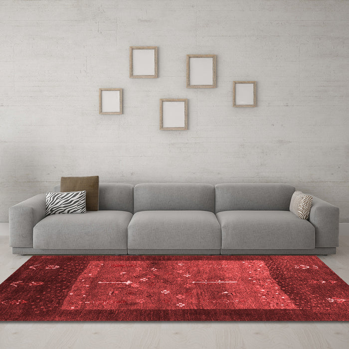Contemporary Red Washable Rugs