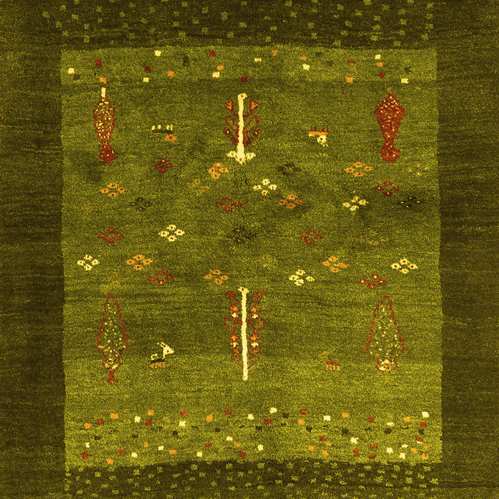 Abstract Yellow Contemporary Rug, con2849yw