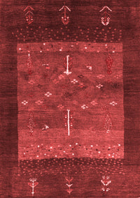 Abstract Red Contemporary Rug, con2849red