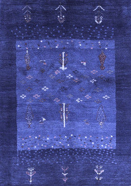 Abstract Blue Contemporary Rug, con2849blu