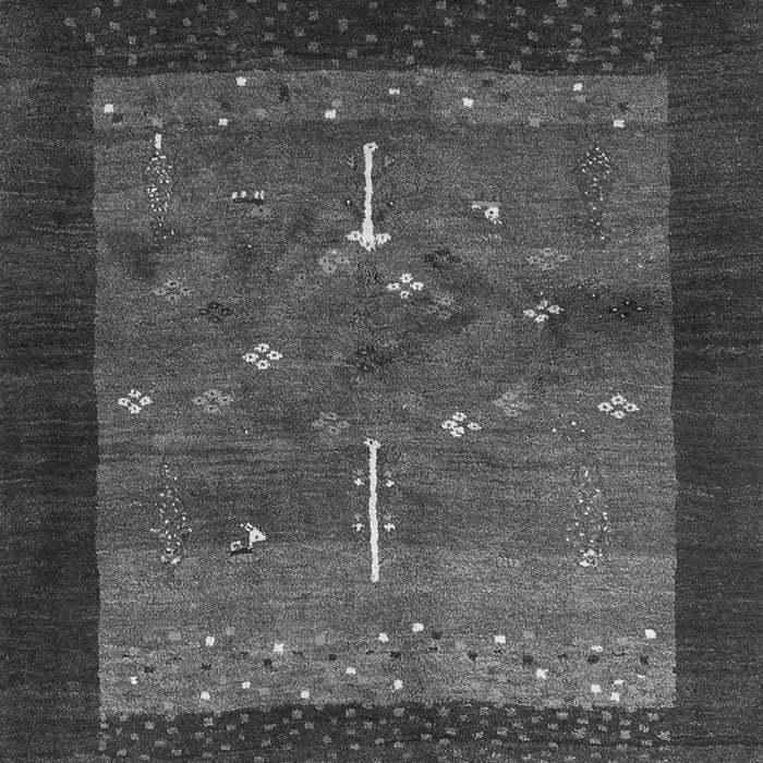 Serging Thickness of Machine Washable Abstract Gray Contemporary Rug, wshcon2849gry