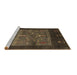 Sideview of Machine Washable Abstract Brown Contemporary Rug, wshcon2849brn