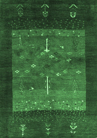 Abstract Emerald Green Contemporary Rug, con2849emgrn