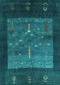 Abstract Turquoise Contemporary Rug, con2849turq