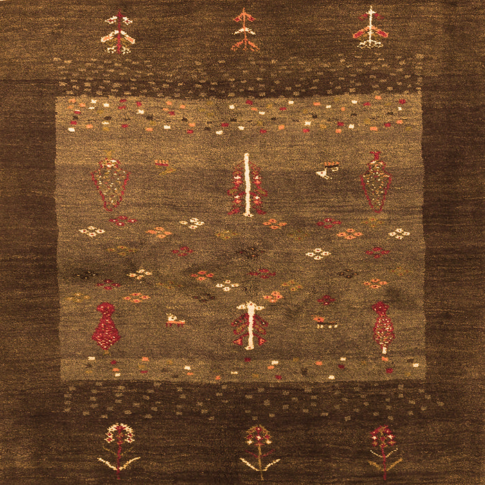 Round Machine Washable Abstract Orange Contemporary Area Rugs, wshcon2849org