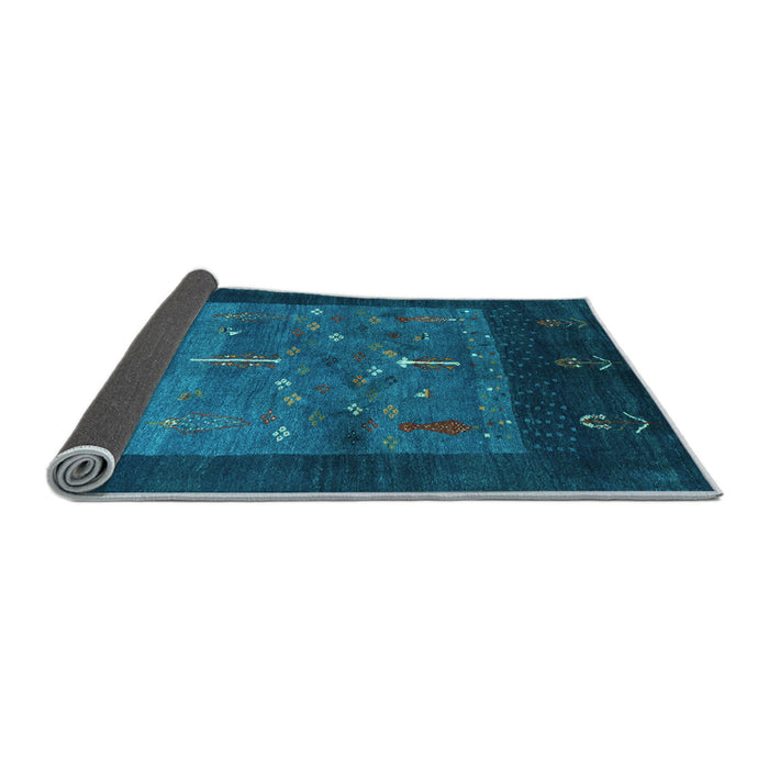 Sideview of Abstract Light Blue Contemporary Rug, con2849lblu