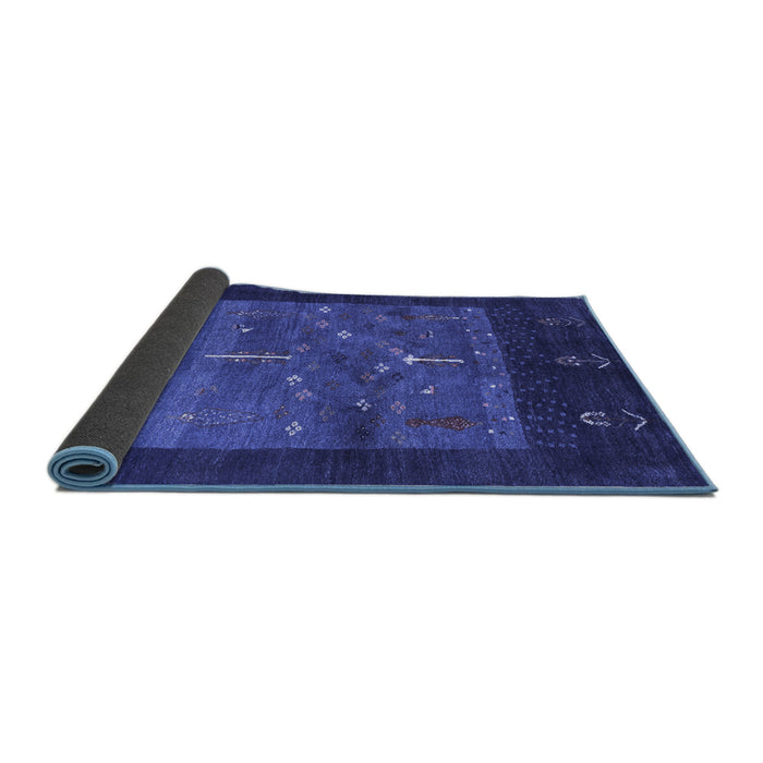 Sideview of Abstract Blue Contemporary Rug, con2849blu