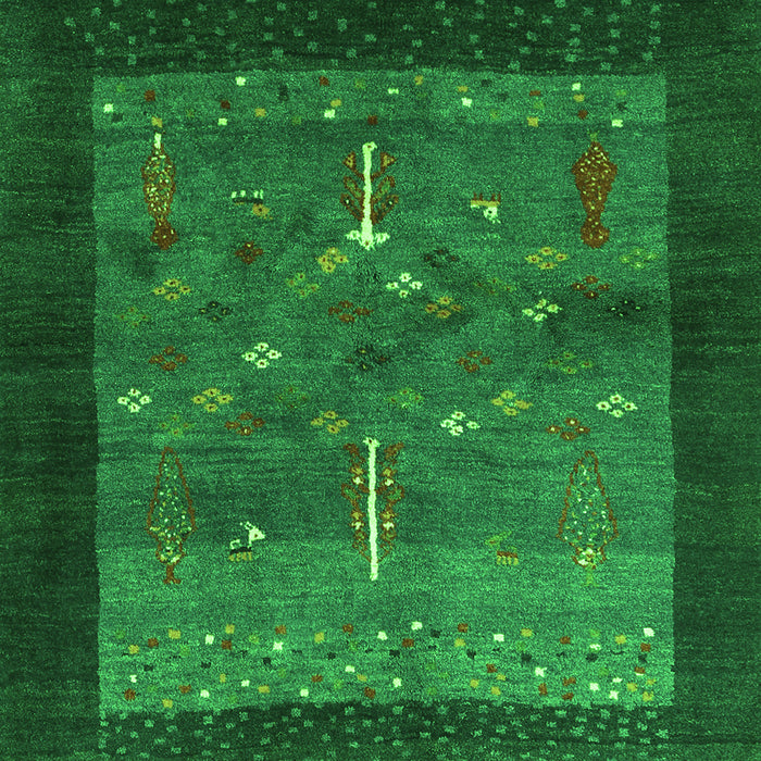 Abstract Green Contemporary Rug, con2849grn
