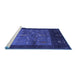 Sideview of Machine Washable Abstract Blue Contemporary Rug, wshcon2849blu