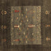 Square Abstract Brown Contemporary Rug, con2849brn