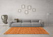 Machine Washable Abstract Orange Contemporary Area Rugs in a Living Room, wshcon284org