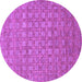 Round Machine Washable Abstract Purple Contemporary Area Rugs, wshcon284pur