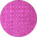 Round Abstract Pink Contemporary Rug, con284pnk