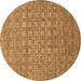 Round Machine Washable Abstract Brown Contemporary Rug, wshcon284brn