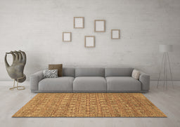 Machine Washable Abstract Brown Contemporary Rug in a Living Room,, wshcon284brn