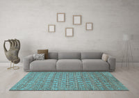 Machine Washable Abstract Light Blue Contemporary Rug, wshcon284lblu