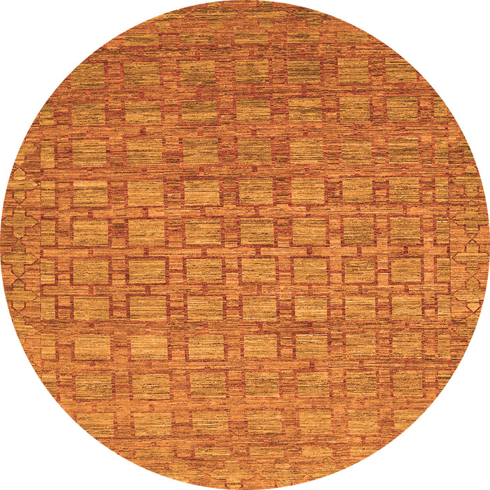 Square Abstract Orange Contemporary Rug, con284org