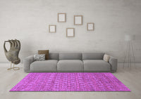 Machine Washable Abstract Purple Contemporary Rug, wshcon284pur