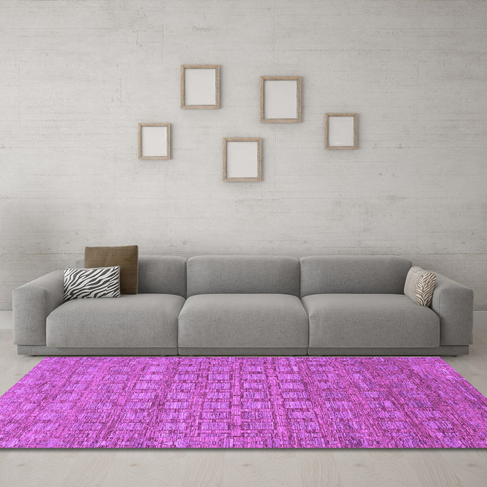 Machine Washable Abstract Purple Contemporary Area Rugs in a Living Room, wshcon284pur