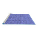 Sideview of Machine Washable Abstract Blue Contemporary Rug, wshcon284blu