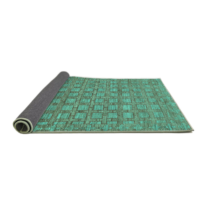 Sideview of Abstract Turquoise Contemporary Rug, con284turq