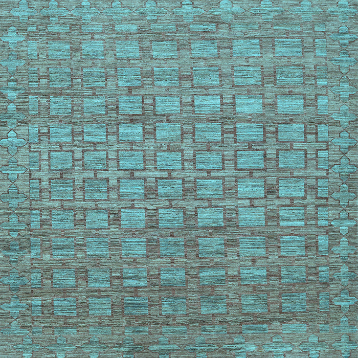 Square Abstract Light Blue Contemporary Rug, con284lblu