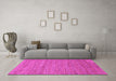 Machine Washable Abstract Pink Contemporary Rug in a Living Room, wshcon284pnk