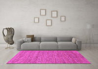 Machine Washable Abstract Pink Contemporary Rug, wshcon284pnk