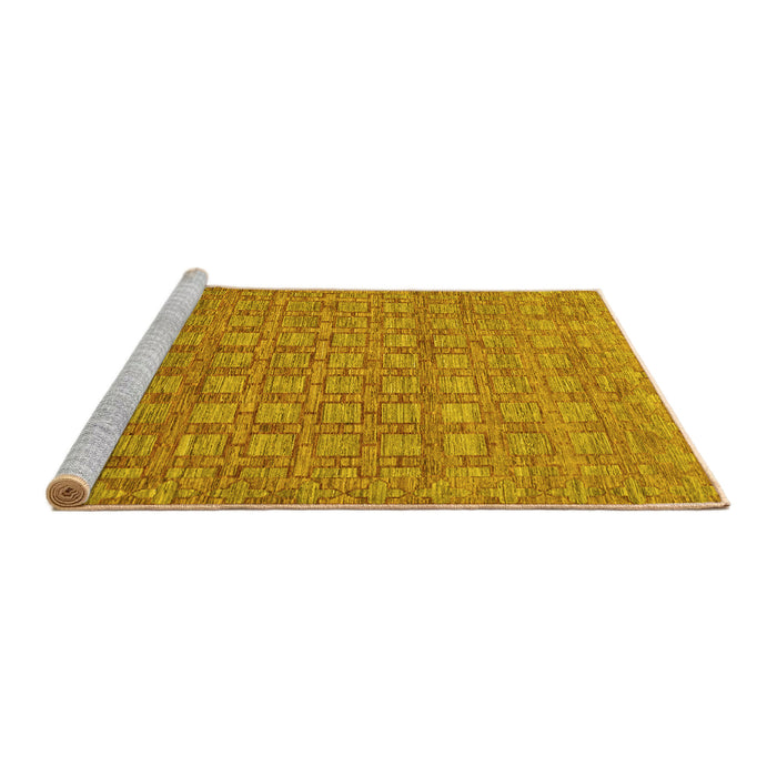 Sideview of Machine Washable Abstract Yellow Contemporary Rug, wshcon284yw