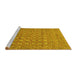 Sideview of Machine Washable Abstract Yellow Contemporary Rug, wshcon284yw