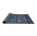 Thickness of Contemporary Dark Blue Grey Blue Modern Rug, con2850