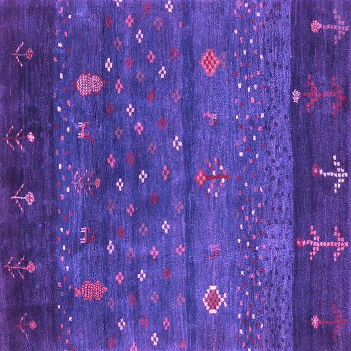 Square Abstract Purple Contemporary Rug, con2850pur