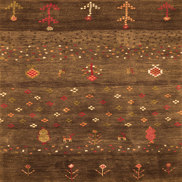 Round Machine Washable Abstract Orange Contemporary Area Rugs, wshcon2850org