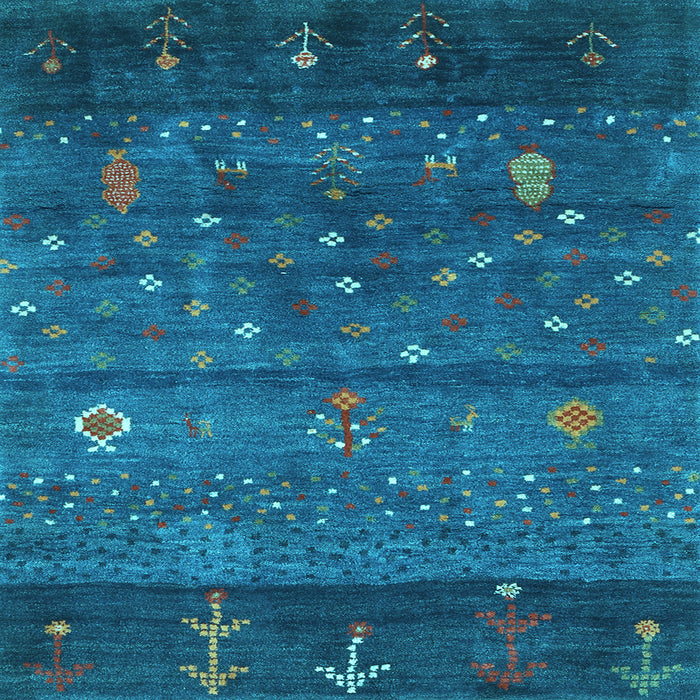 Square Machine Washable Abstract Light Blue Contemporary Rug, wshcon2850lblu
