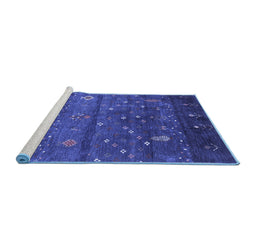 Sideview of Machine Washable Abstract Blue Contemporary Rug, wshcon2850blu