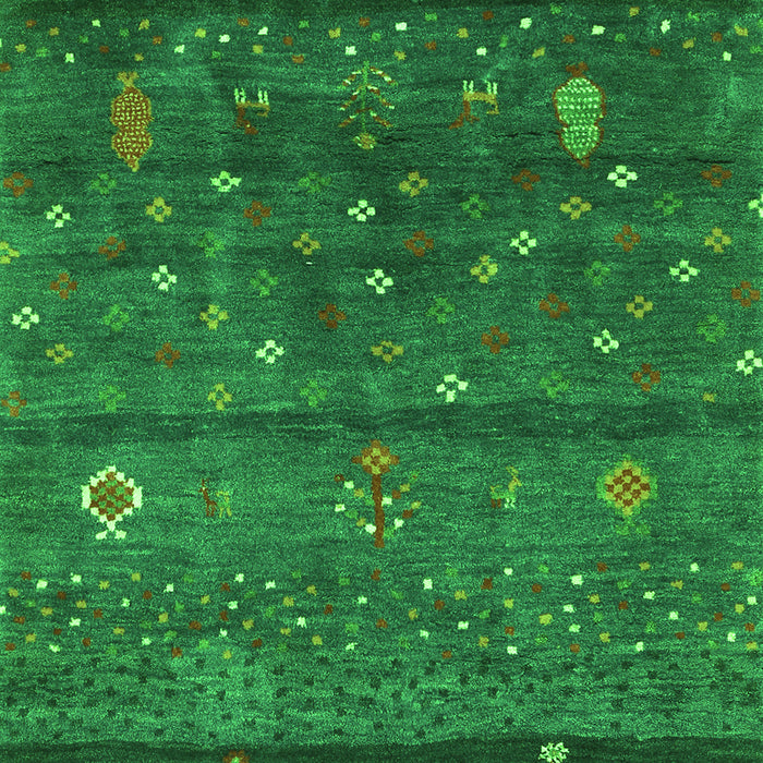 Serging Thickness of Machine Washable Abstract Green Contemporary Area Rugs, wshcon2850grn