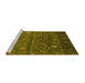 Sideview of Machine Washable Abstract Yellow Contemporary Rug, wshcon2850yw