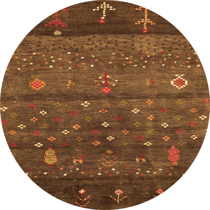 Square Abstract Orange Contemporary Rug, con2850org