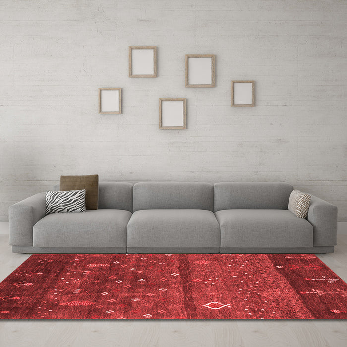 Contemporary Red Washable Rugs