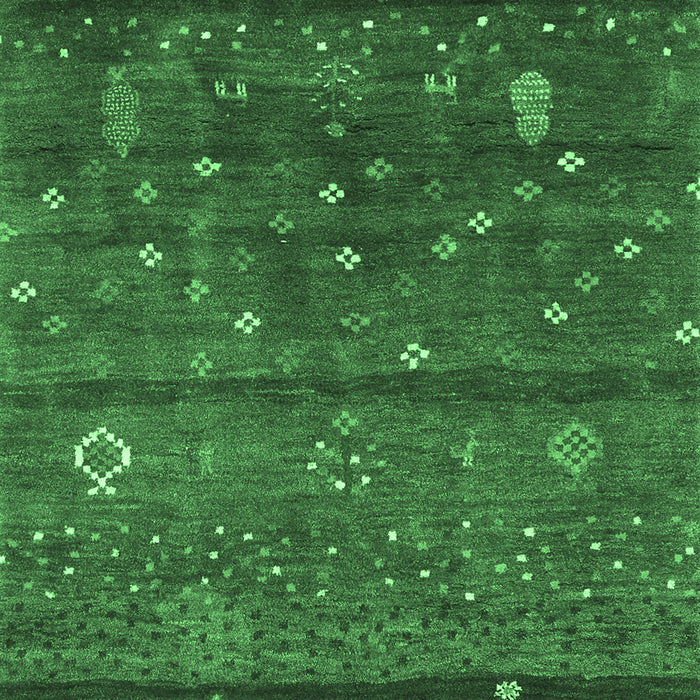 Machine Washable Abstract Emerald Green Contemporary Area Rugs, wshcon2850emgrn