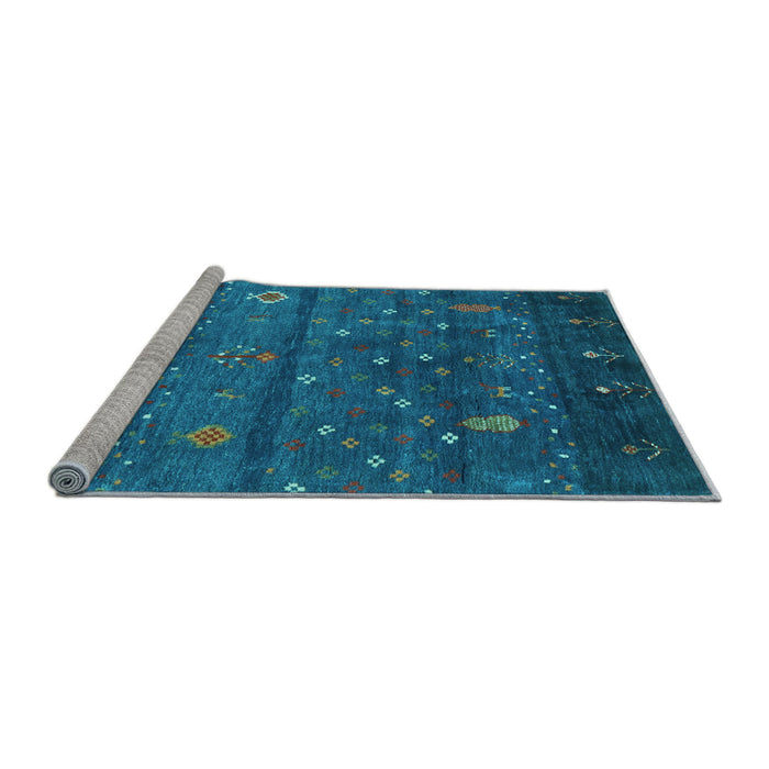 Sideview of Machine Washable Abstract Light Blue Contemporary Rug, wshcon2850lblu