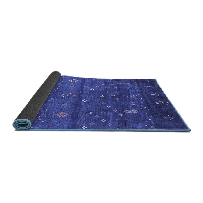 Sideview of Abstract Blue Contemporary Rug, con2850blu
