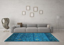 Machine Washable Abstract Light Blue Contemporary Rug in a Living Room, wshcon2850lblu