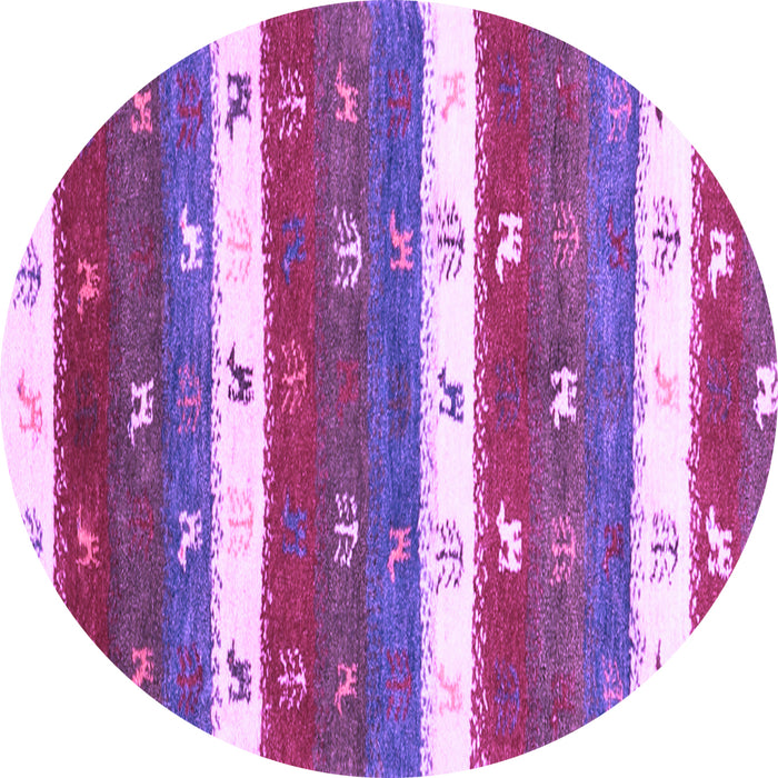 Round Southwestern Purple Country Rug, con2851pur